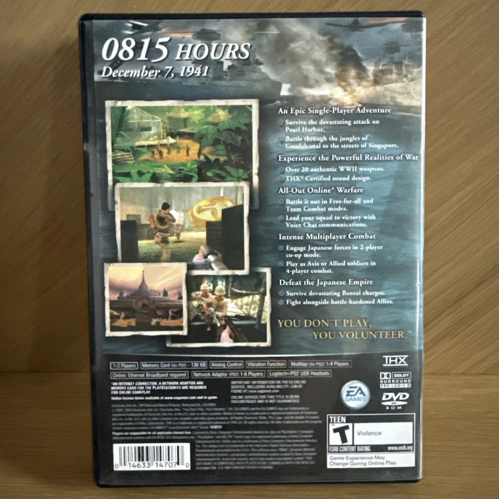 Medal Of Honor Rising Sun For PlayStation 2‎ PS2 Fps Very Good 8E